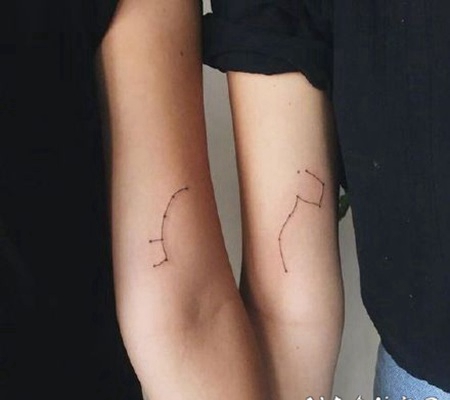 适合闺蜜姐妹情侣的简约手臂小清新纹身图案