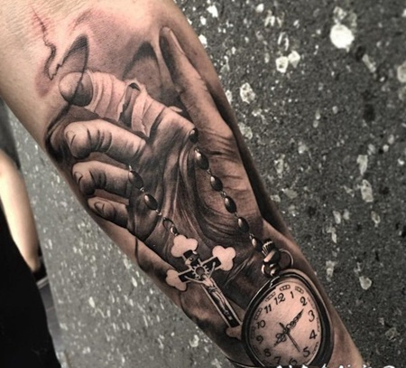 时钟纹身 钟声嘹亮的时钟纹身图案