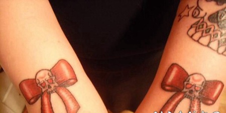 蕾丝蝴蝶结纹身 少女心满满的蕾丝蝴蝶结纹身图案