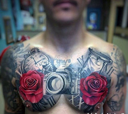 照相机纹身 设计感十足的照相机纹身图案
