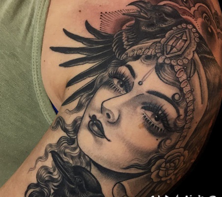 纹身人物图片 设计感十足的人物纹身图案