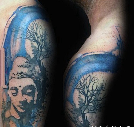 纹身树木的图像 绿树成荫的树木图像纹身图案