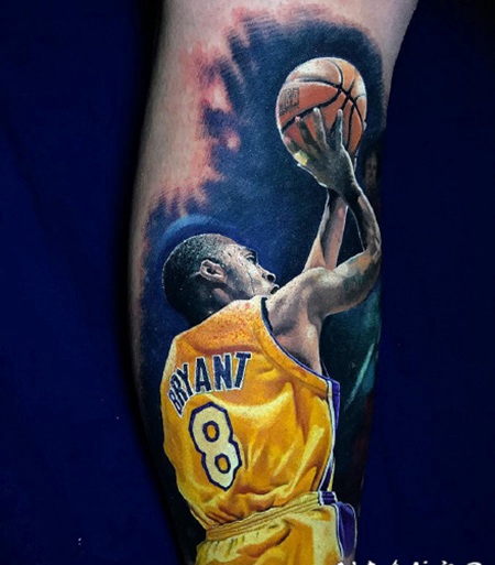 优秀的NBA球星肖像纹身图案作品