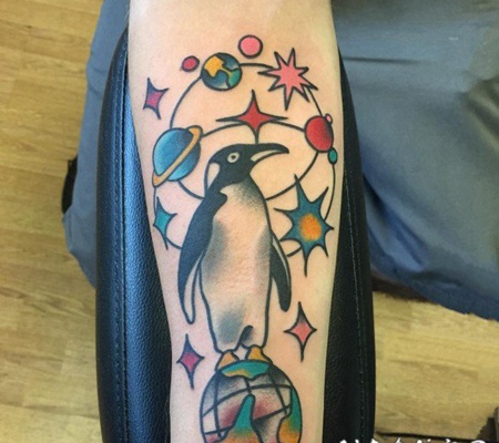 小动物纹身 调皮可爱的企鹅纹身图案