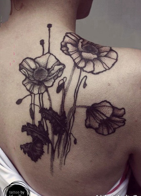 罂粟花纹身图片 美丽却致命的罂粟花纹身图案