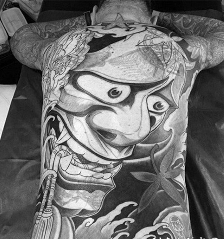 般若面具纹身 时尚而又个性的般若面具纹身图案