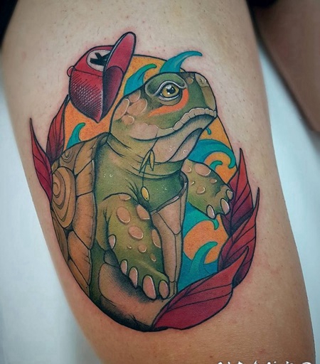 乌龟纹身图案 寿高年长的乌龟纹身图案