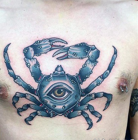 螃蟹纹身图案 形象生动的螃蟹纹身图案