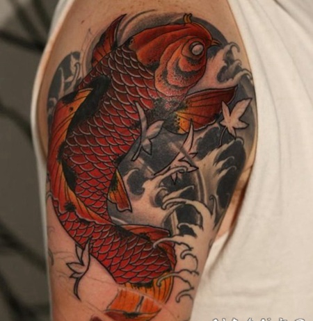 纹身锦鲤图案 灵动的锦鲤纹身图案
