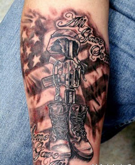 美国国旗纹身 个性十足的美国国旗纹身图案