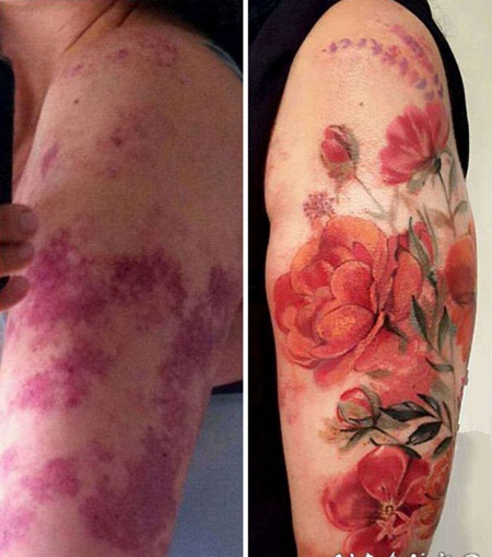 遮胎记纹身 十分具有创意性的遮胎记纹身图案