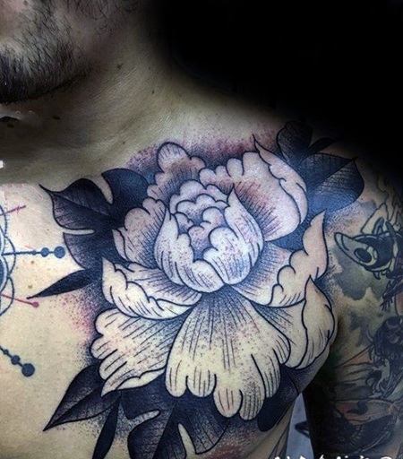 纹身牡丹花 富贵大气的牡丹花纹身图案