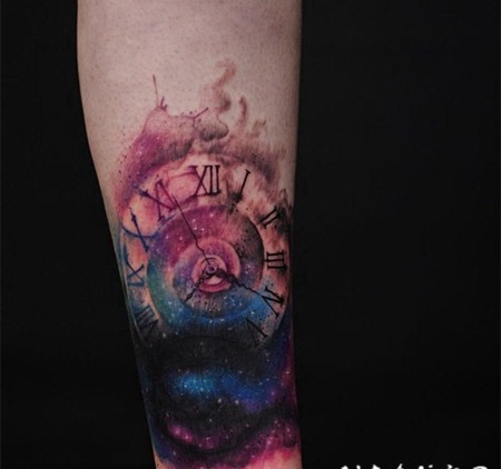 时钟纹身 时尚而又别致的时钟纹身图案