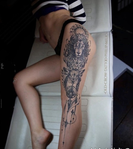 纹身腿上图案 创意百变的腿上纹身图案