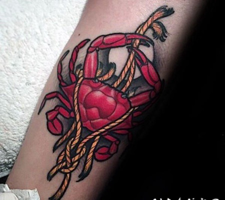 螃蟹纹身图案 张牙舞爪的螃蟹纹身图案