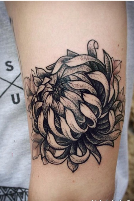 纹身菊花图案 风格各异的菊花纹身图案