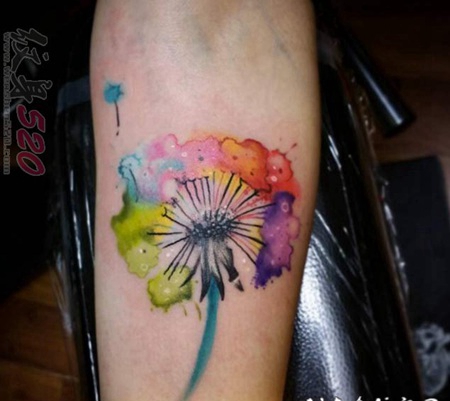 蒲公英纹身 清新而又美丽的蒲公英纹身图案