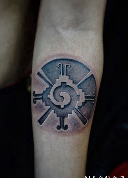 神秘的玛雅文化，手臂d玛雅图腾纹身图案