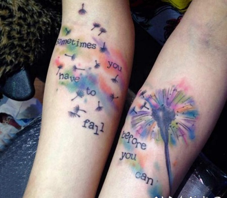 蒲公英纹身 纷纷飞舞的蒲公英纹身图案