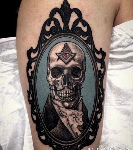 绅士之容颜，手臂骷髅伯爵个性纹身