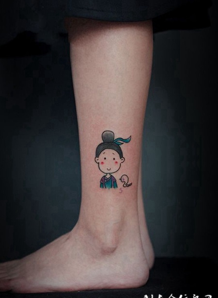 许仙与小白蛇，可爱无极限的卡通小纹身