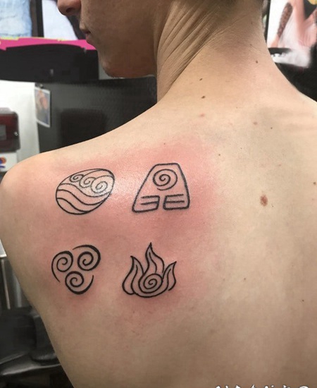 男生小图案纹身 男生后背上极简的小图案纹身图片