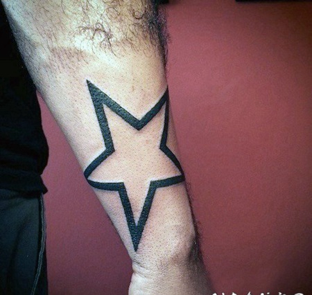 星星纹身图 极简线条纹身黑色星星纹身图案