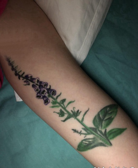 纹身图案花朵 女生手臂上小清新的花朵纹纹身图片