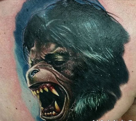 恐怖纹身 点刺纹身彩色恐怖纹身图案