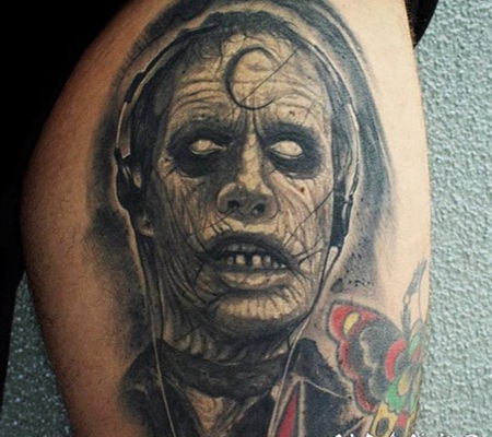 恐怖纹身 简约线条纹身素描恐怖纹身图案