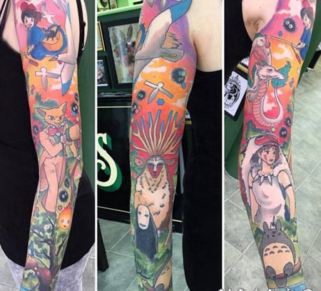 百乐动物纹身 女生手臂上彩绘的百乐动物纹身图片