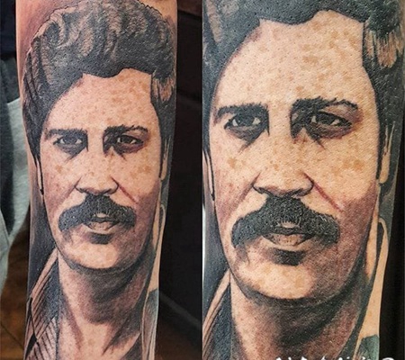 人物肖像纹身 素描纹身黑色人物纹身图案