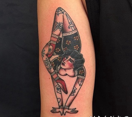 女生人物纹身图案 彩绘纹身素描人物纹身图案