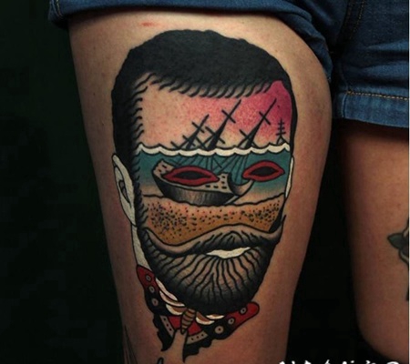 纹身彩色 彩色纹身素描抽象纹身图案