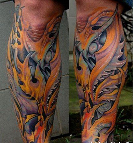 创意抽象腿部纹身