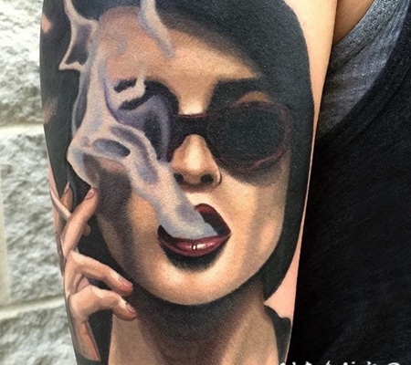 女生人物纹身图案 简单线条纹身素描女性人物纹身图案