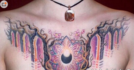 精美抽象胸部纹身