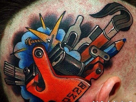 school精美脸部纹身