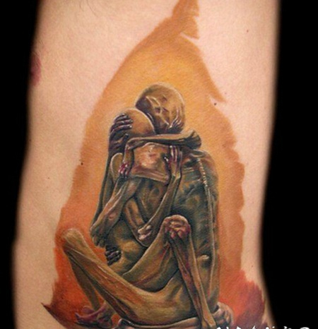 奇异抽象腰部纹身