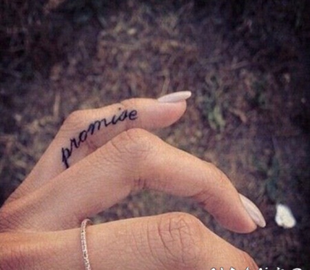 手指个性英文纹身