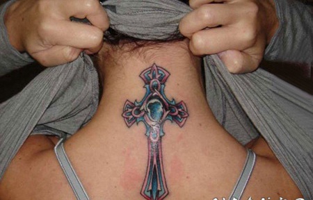 简单十字架纹身 极简线条纹身十字架纹身图案