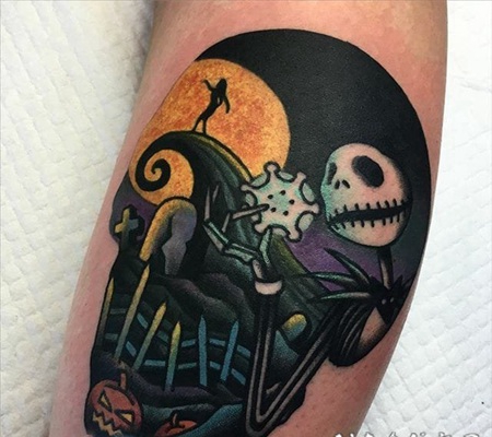 彩绘纹身 简单线条纹身彩色素描纹身图案