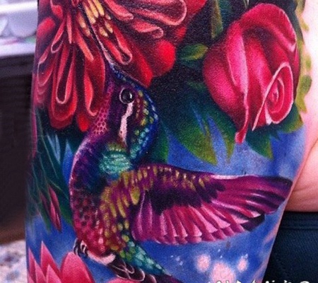 彩绘纹身 素描纹身彩色经典纹身图案