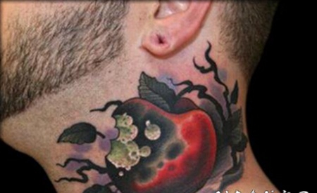 创意抽象颈部纹身