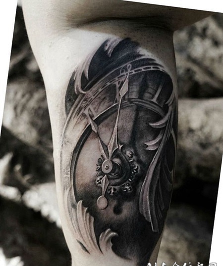 抓住流逝的时光，手臂内侧时钟d纹身