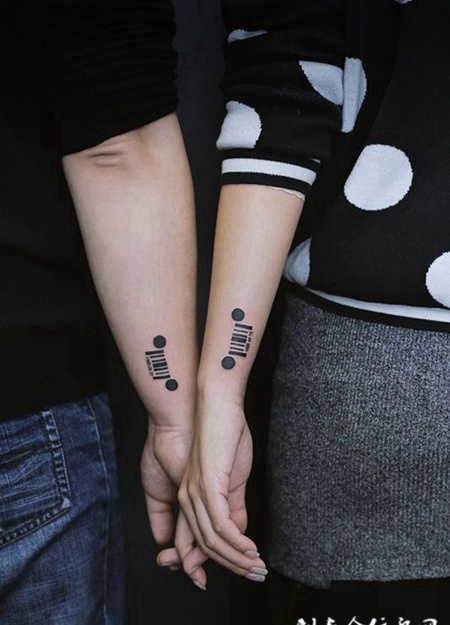 只属于两个人的印记，情侣个性识别码纹身