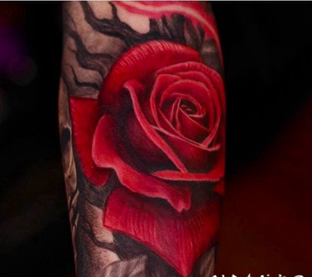 手臂上彩绘水彩素描创意经典文艺纹身图案