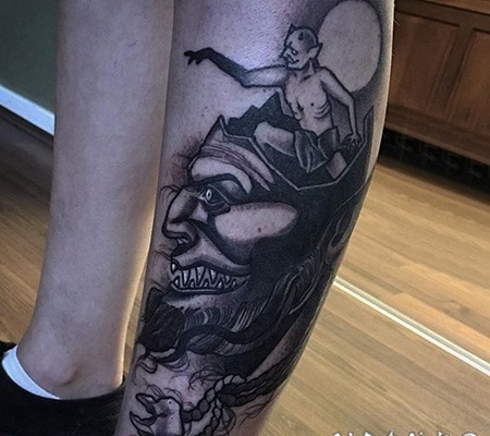 黑灰素描点刺技巧经典文艺纹身图案