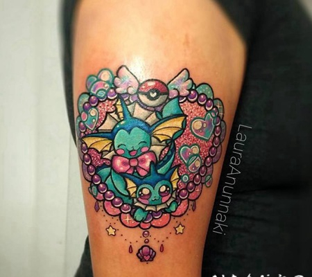 彩绘水彩素描创意经典卡通神奇宝贝纹身图案