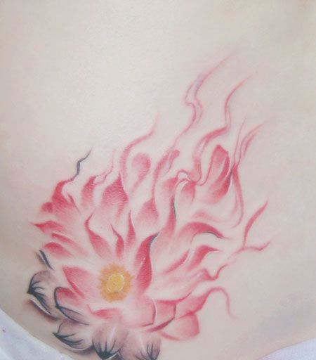 中国风莲花纹身图案